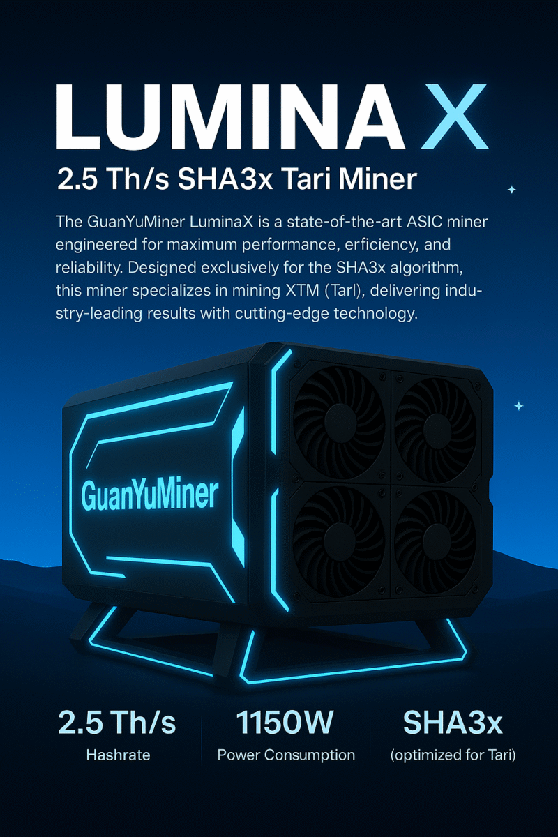 GuanYuMiner LuminaX 2,5 Th/s SHA3x Tari Miner - Image 3